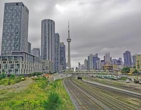 Toronto landscape on the rail